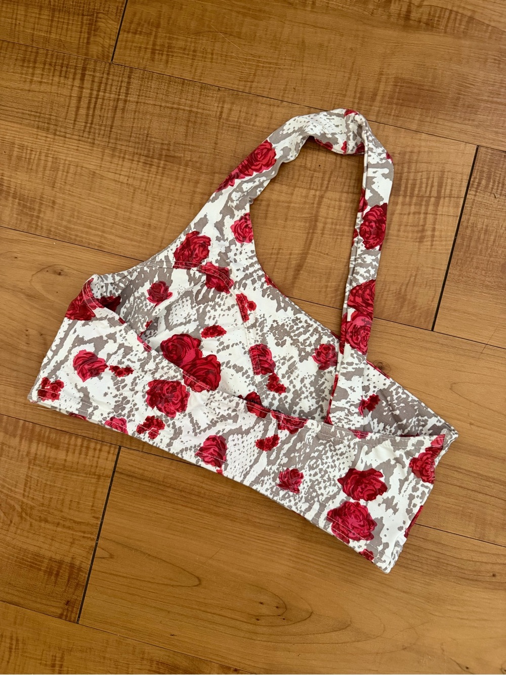 Roses Snake Print Bikini Top - Picture 2 of 7